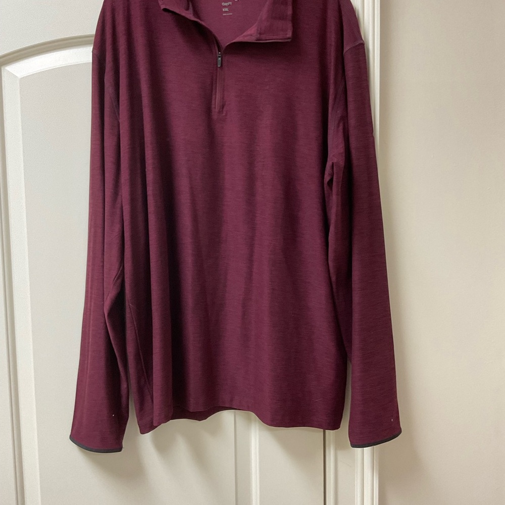 GAP Women's Burgundy Quarter-Zip Sweatshirt.
